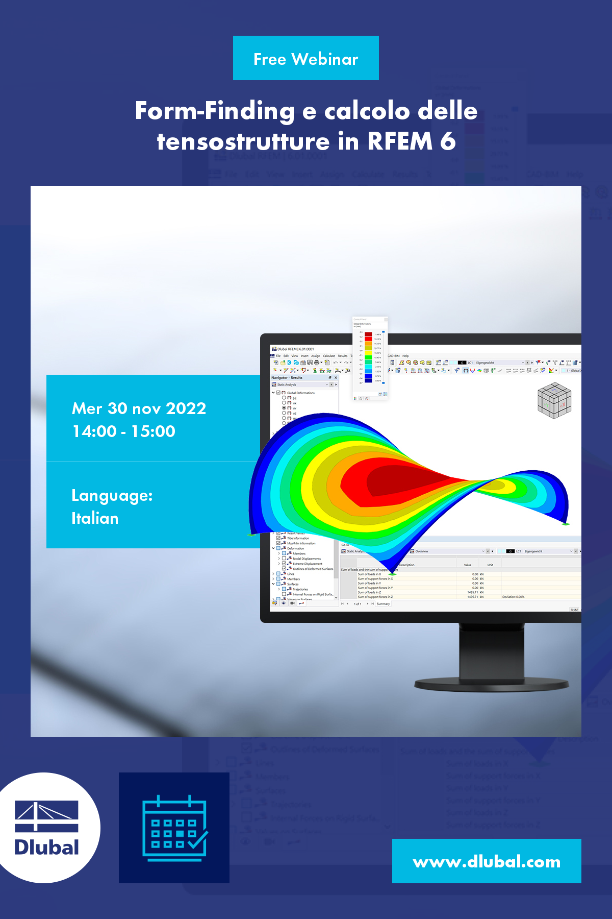 Form-Finding and Calculation of Tensile Structures in RFEM 6