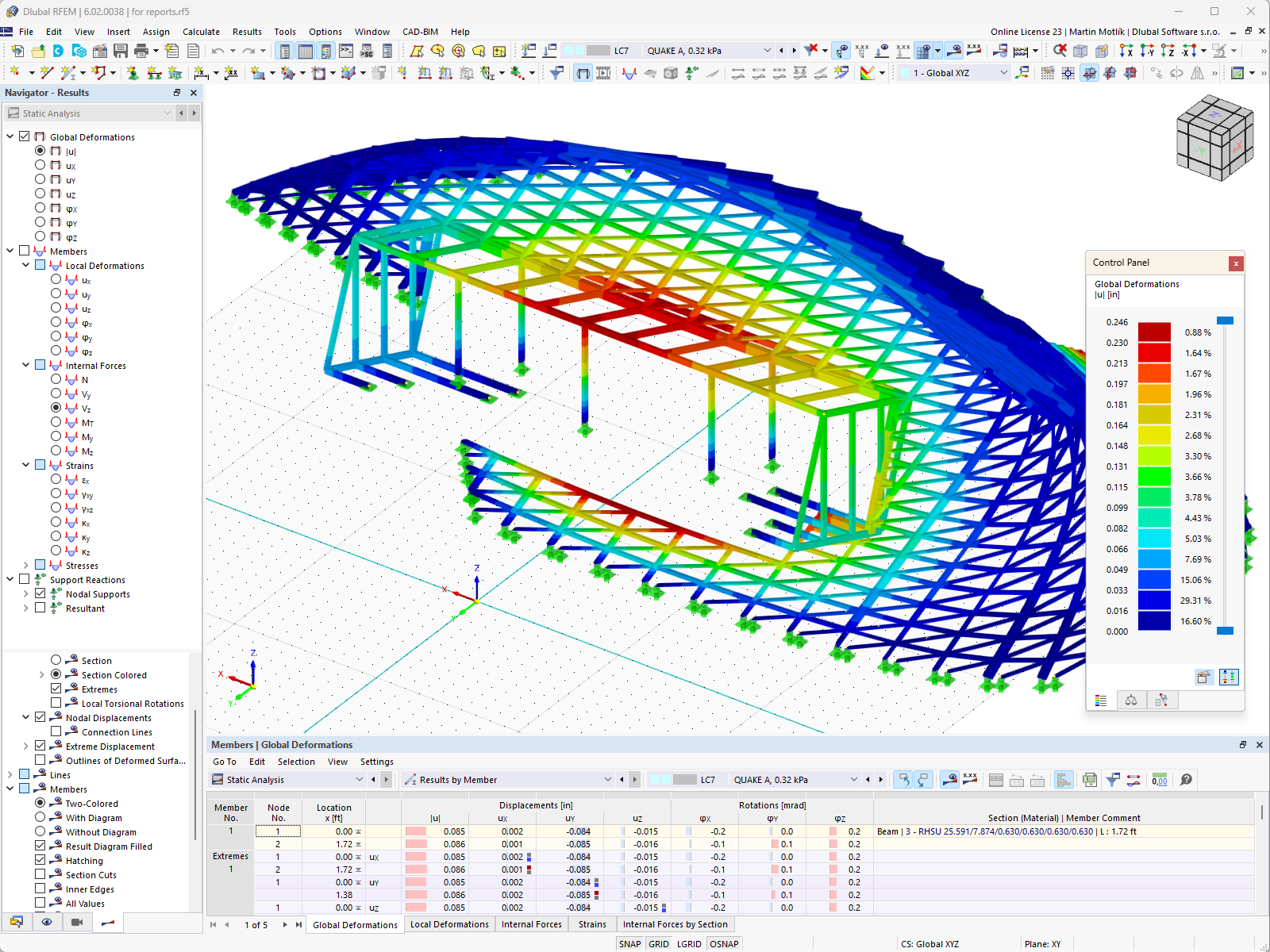 Partial Model of Facade in RFEM