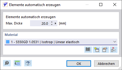 Dialog Box "Create Elements Automatically"