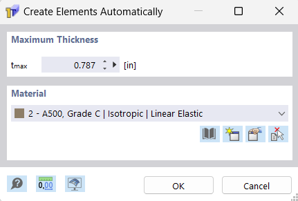 Dialog Box "Create Elements Automatically"