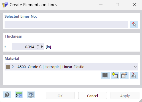 Dialog Box "Create Elements on Lines"