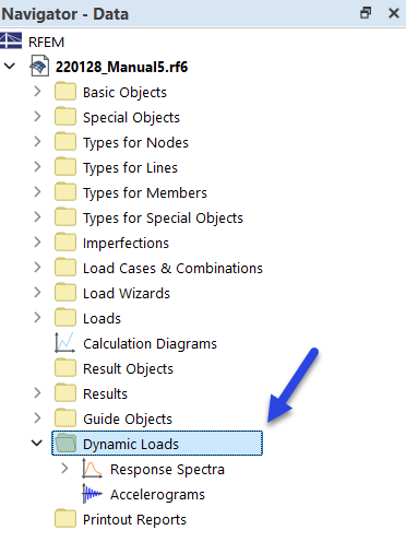 Dynamic Loads in Navigator — Data