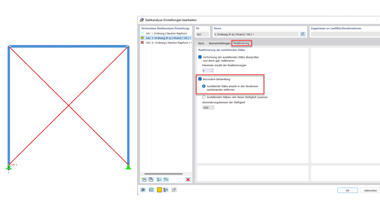 FAQ 005345 | My model in RFEM 6 / RSTAB 9 is unstable. What could be the reason?