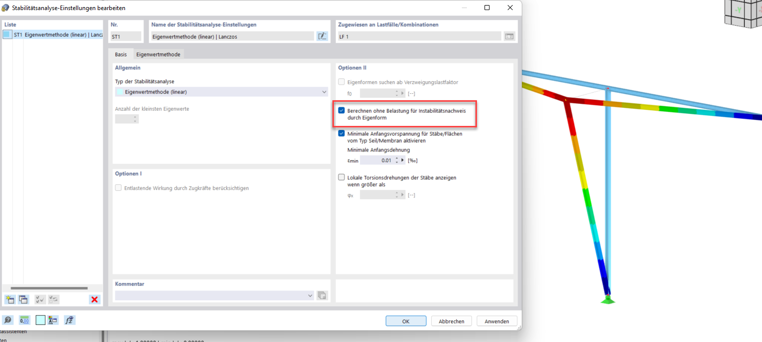 FAQ 005345 | My model in RFEM 6 / RSTAB 9 is unstable. What could be the reason?