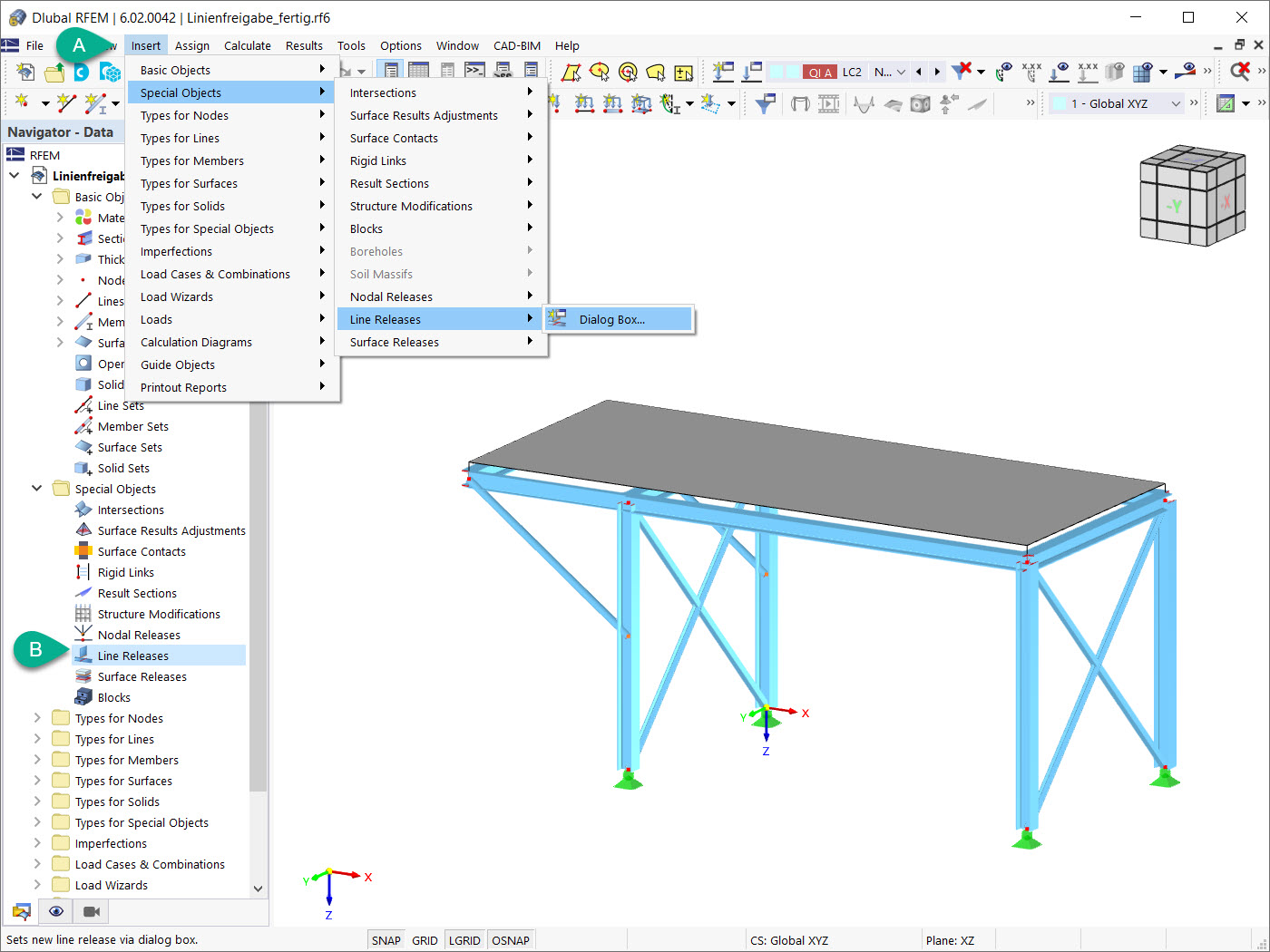 Line Releases in RFEM 6