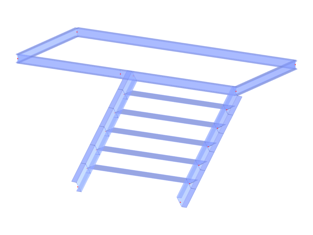 Model 003883 | STS001-g | Single Flight Staircase with Left Landing