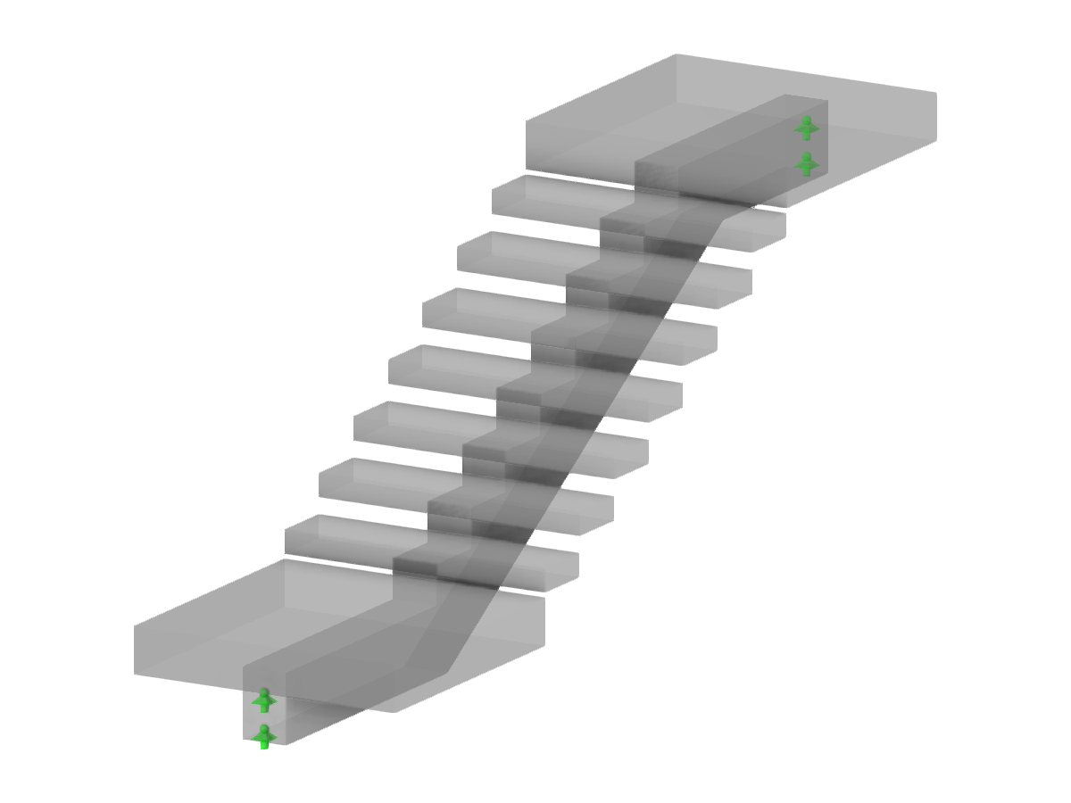 Model 003891 | STC033 | Single-Flight Staircase with Bottom and Top Landing