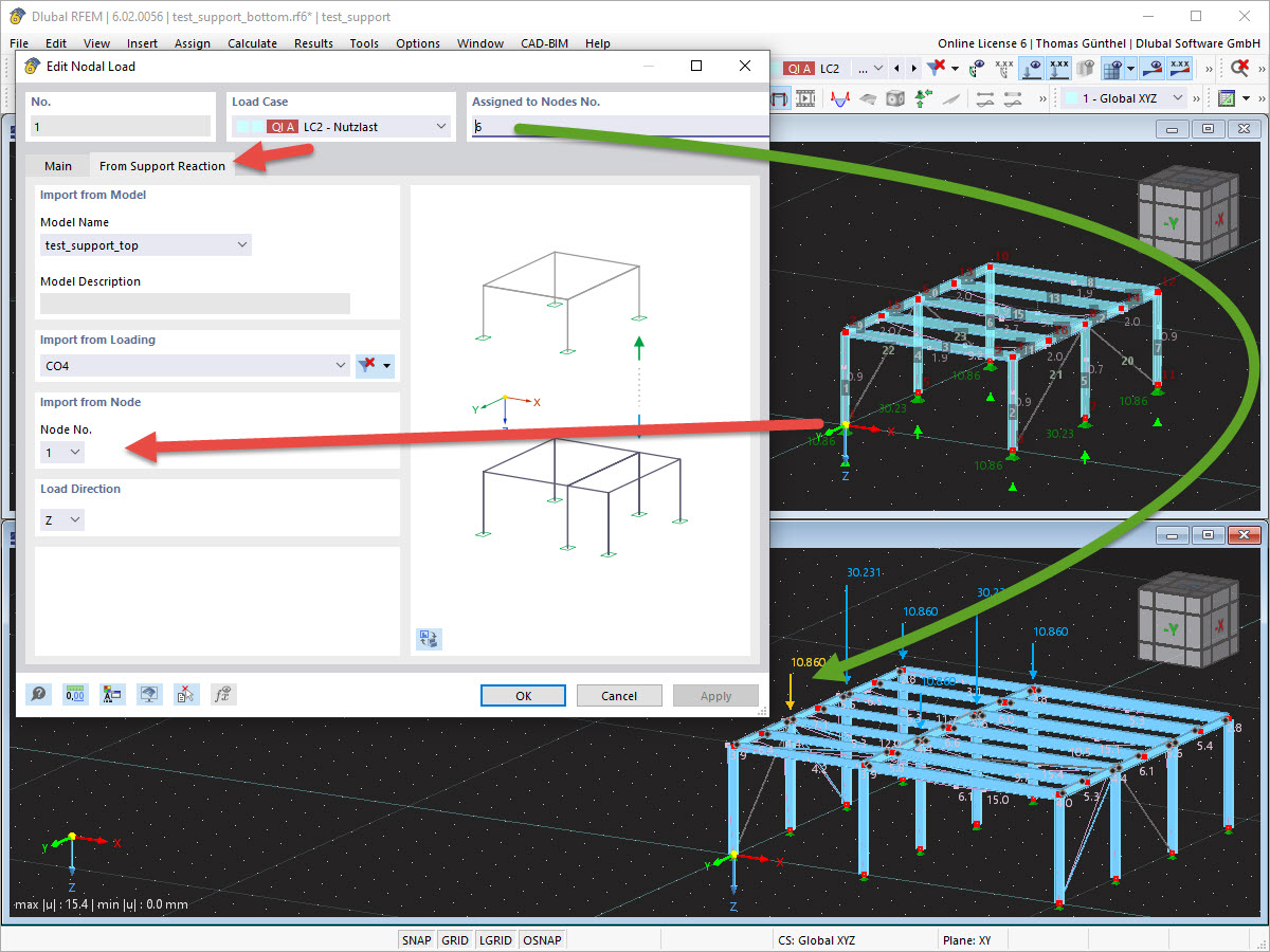 FAQ 005363 | How do I use the "Transfer of Support Forces from Other Model" feature?