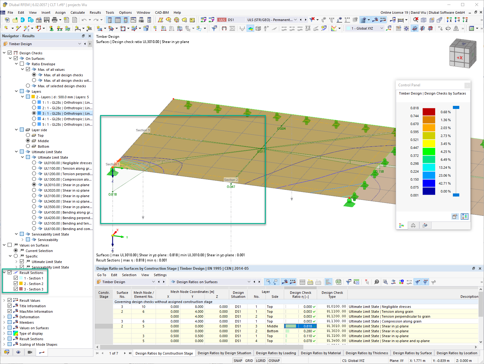 Feature 002582 | Result Sections on Surfaces in Timber Design