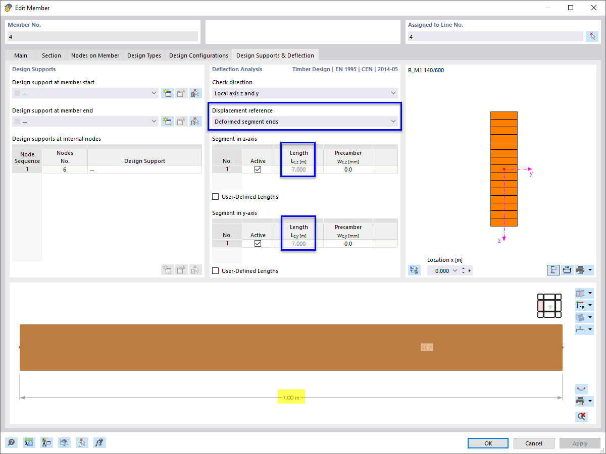 Presetting for Deflection Analysis