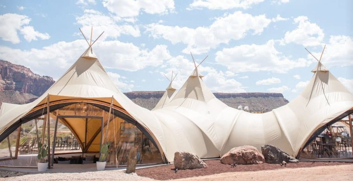 "Four-Season-Arch" Luxury Tent (© Under Canvas) | Wind Simulation