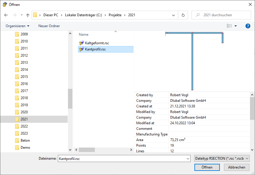 Selecting Section from RSECTION 