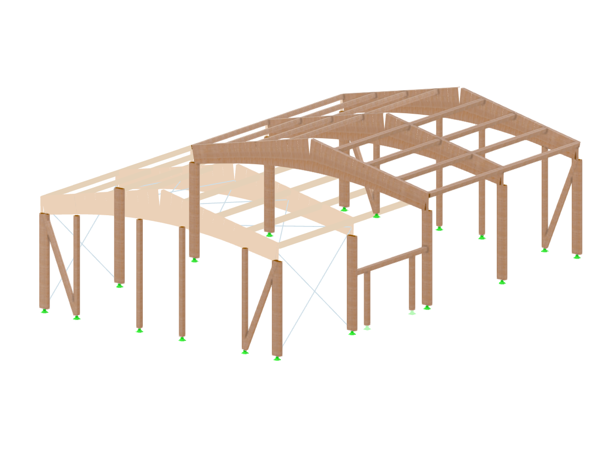 Glued-Laminated Timber Hall with Glulam Beams, CSA