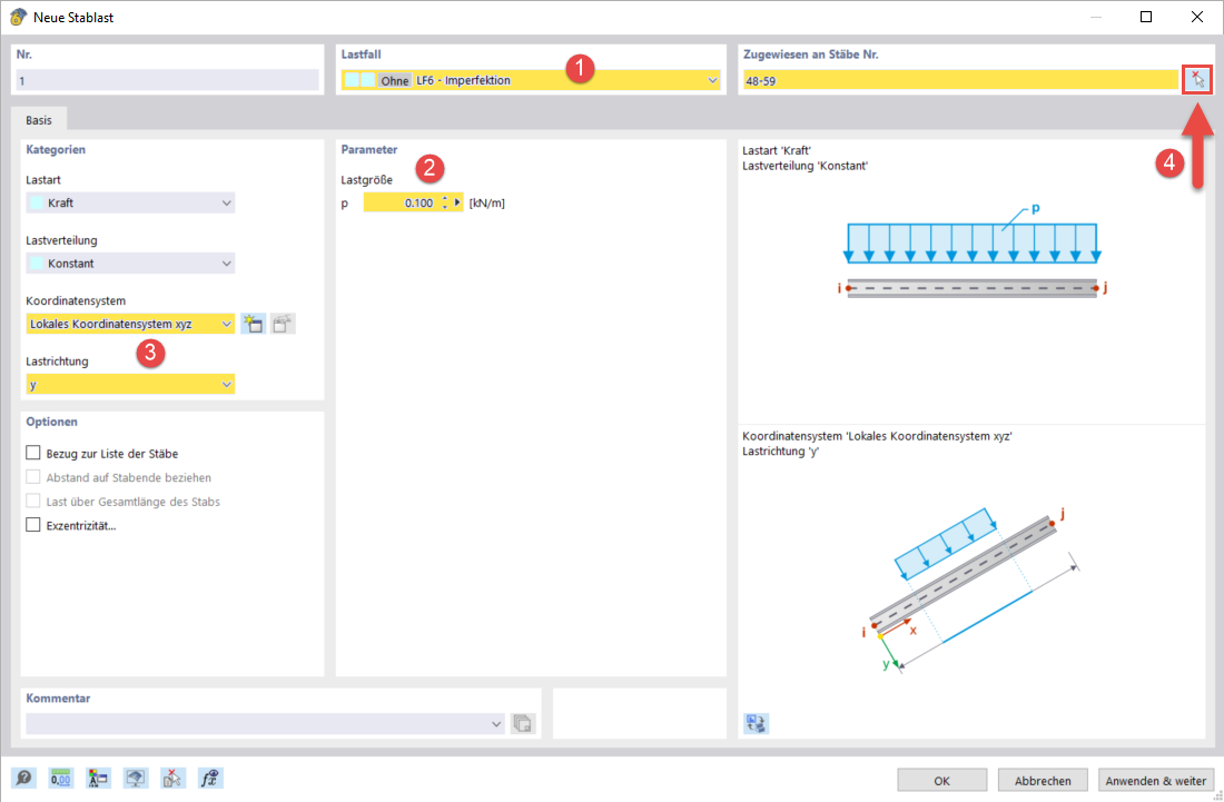 Member Load for Imperfections Due to Static Deformation