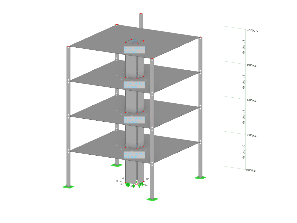 Building Model with Members and Surfaces