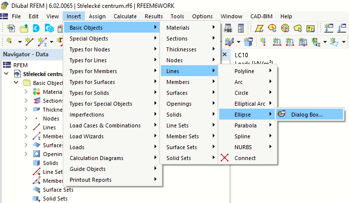 FAQ 005384 | How can I enter an ellipse in RFEM 6?