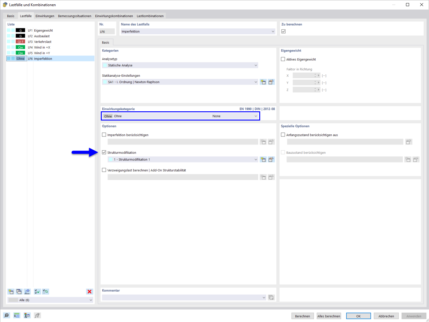 Load Case Without Action Category