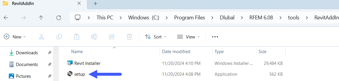 Setup File for Revit Add-In