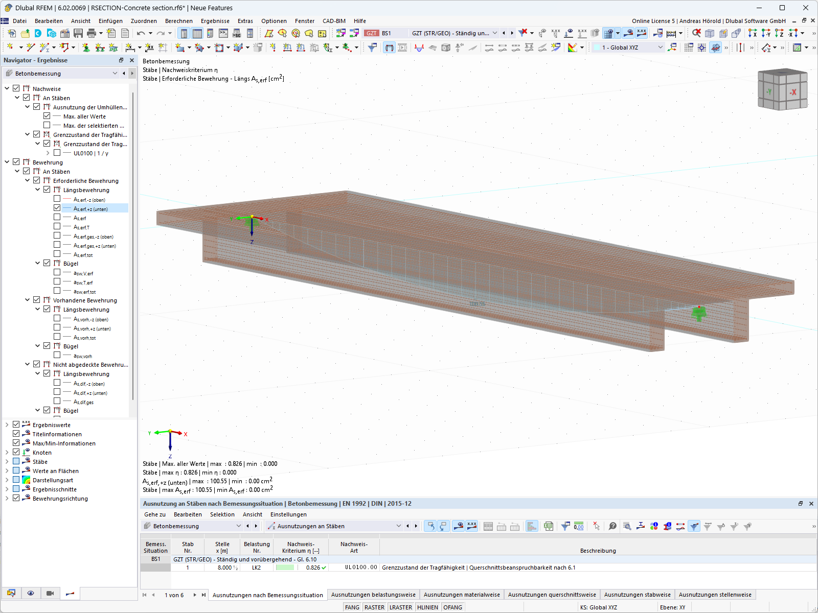 Feature 002640 | Design of RSECTION cross-sections in the Concrete Design add-on