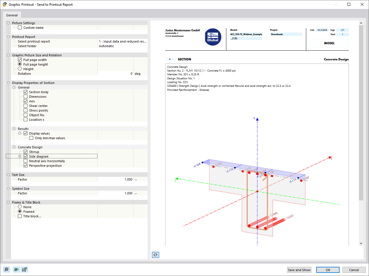 Printing Result Diagrams to Printout Report