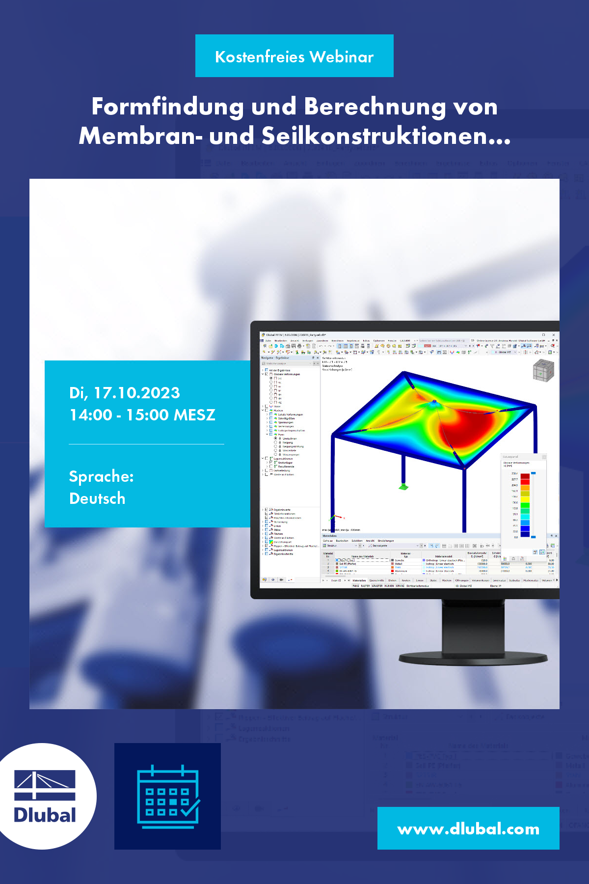 Form-Finding and Calculation of Tensile Membrane Structures in RFEM 6