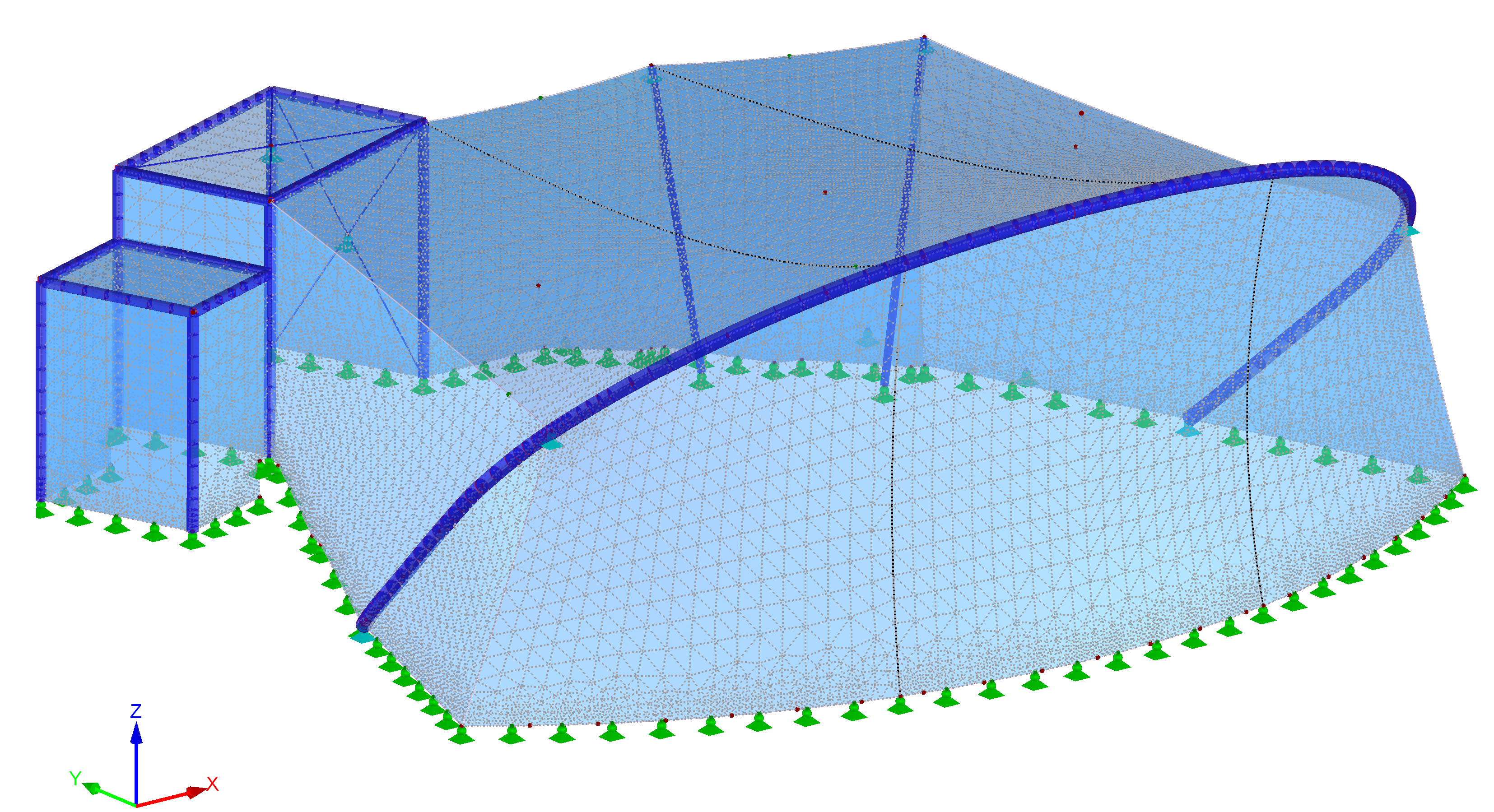 CP 001287 | 3D Model for Structural Analysis in RFEM 5 with RF-FORM-FINDING