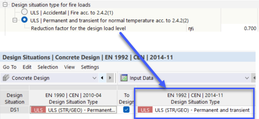 Design Situation with ηfi Factor of Cold-State Design