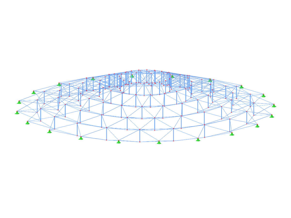 Model ID 3512 | RCT001 | Radial Cable Truss System | Rising Toward Center