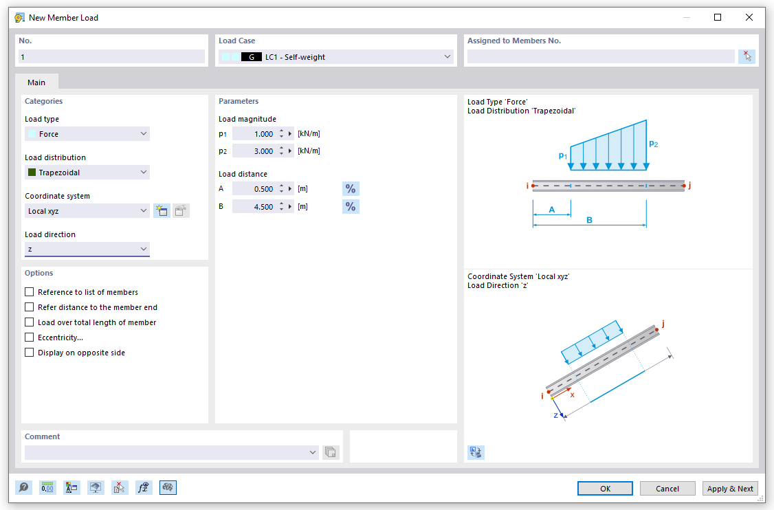 Dialog Box "New Member Load"