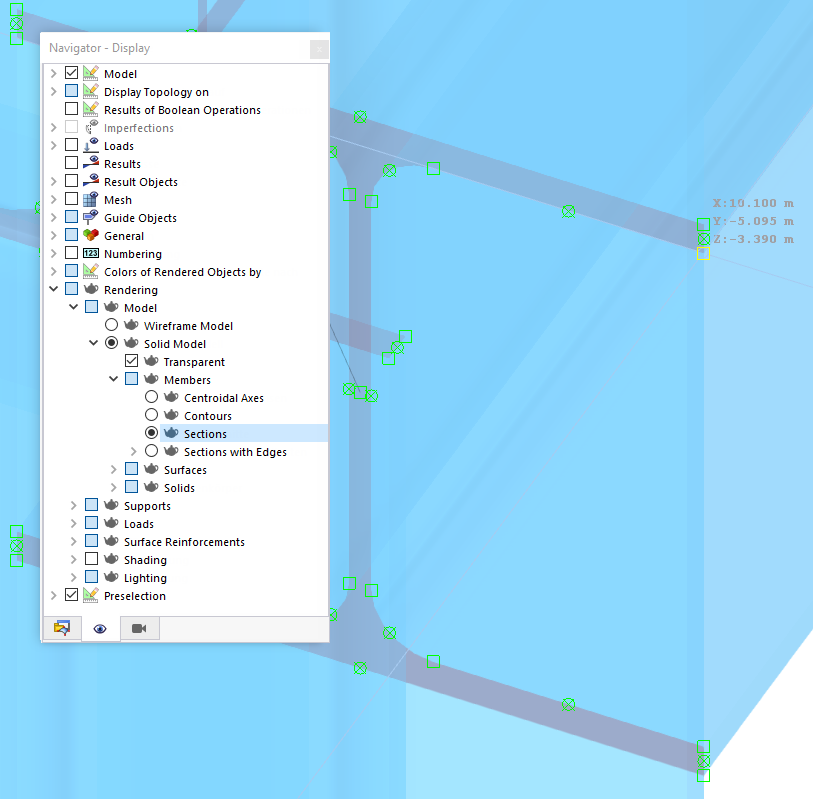 Contour Section Points for Setting Objects