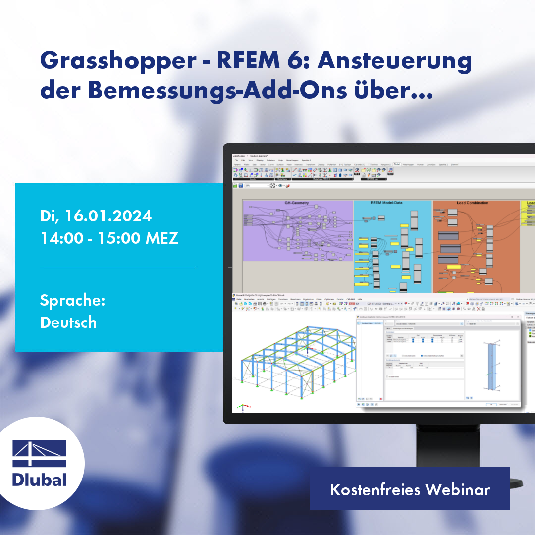 Grasshopper – RFEM 6: Control of Design Add-ons via Templates