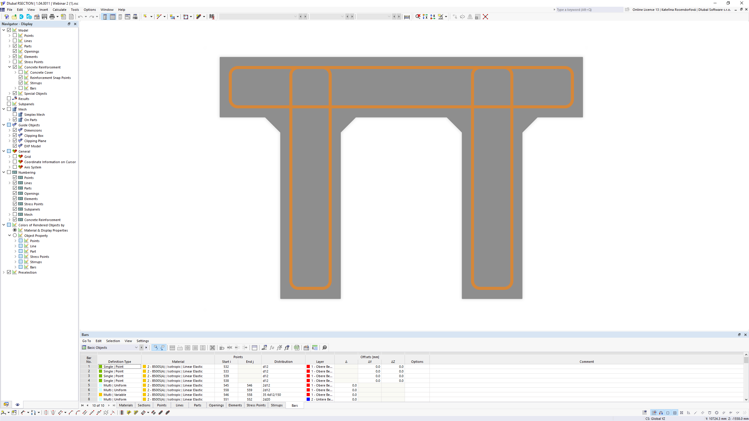 Concrete Cross-Section with Reinforcement