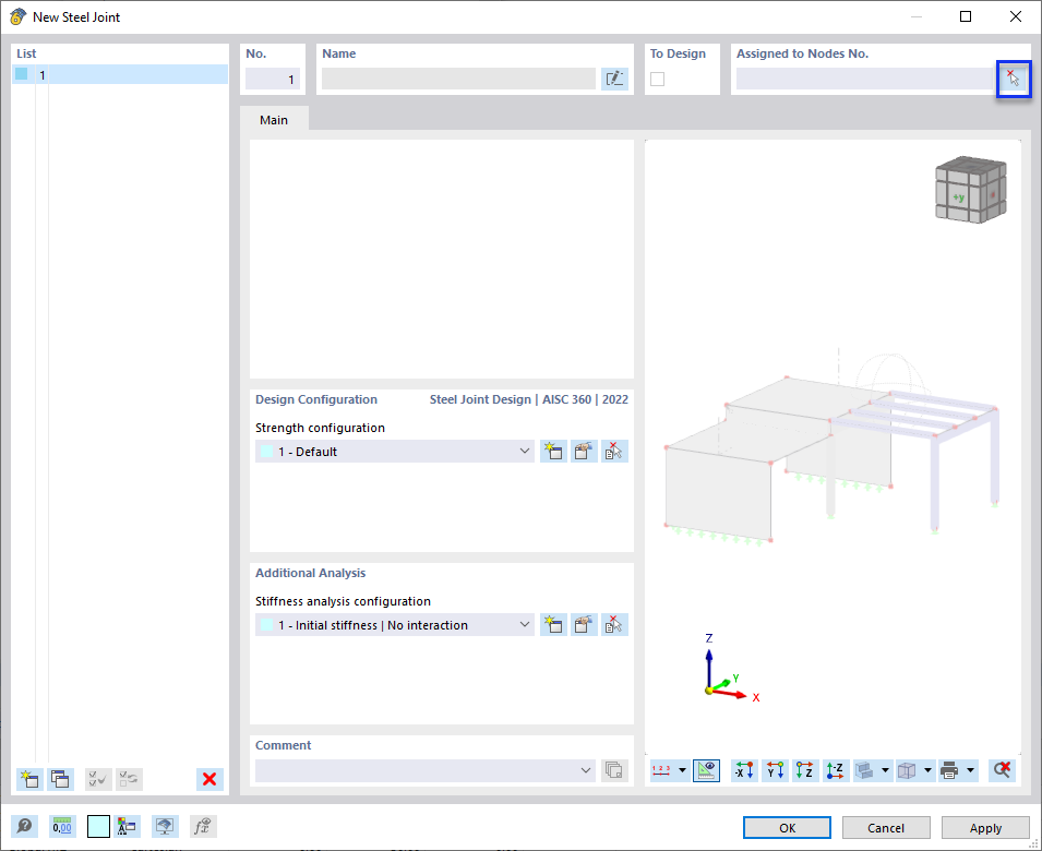 Dialog Box 'New Steel Joint'