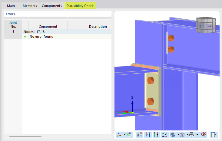 Plausibility Check and Preview of Steel Joint