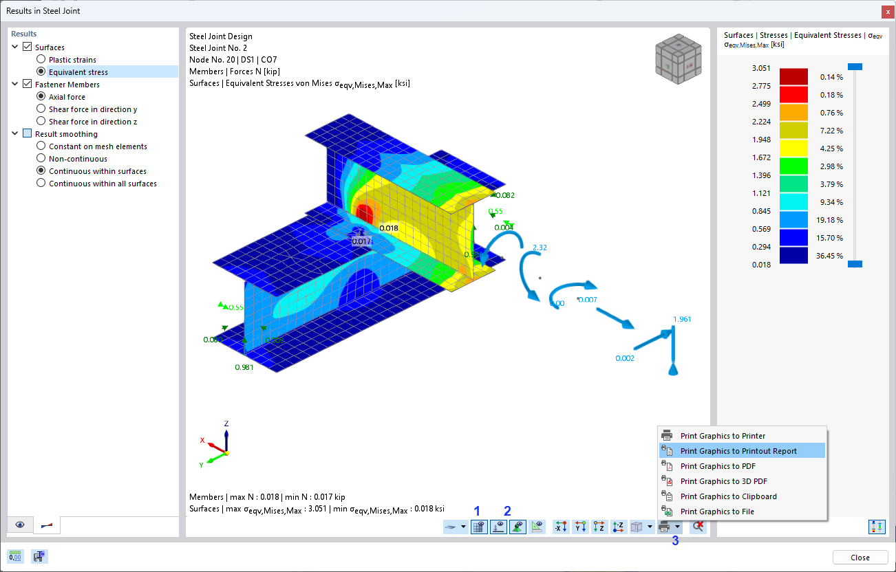 Displaying Mesh and Submodel Forces Before Printing Image