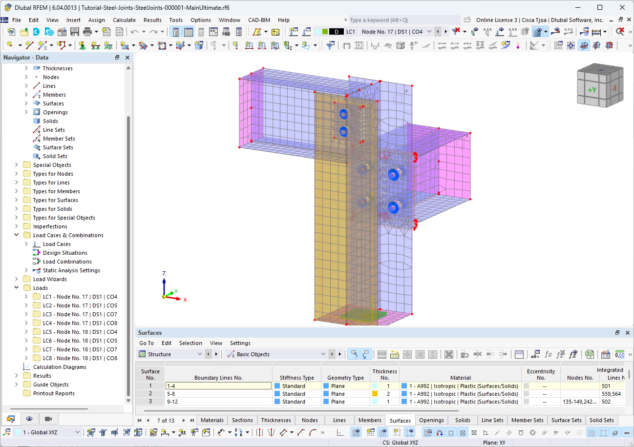 Substitute Steel Joint FE Model