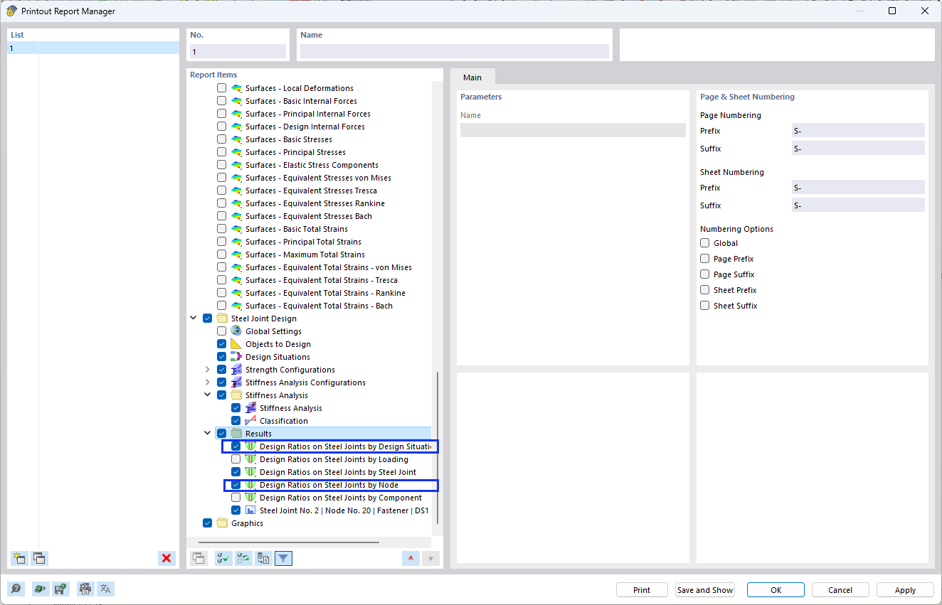 Adding Steel Joint Design Results to Printout Report