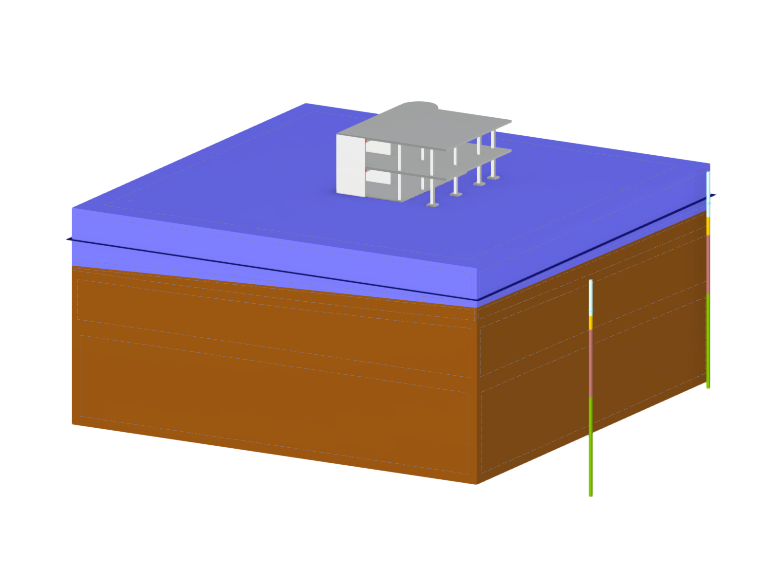 Model 004736 | Reinforced Concrete Building on Soil Model