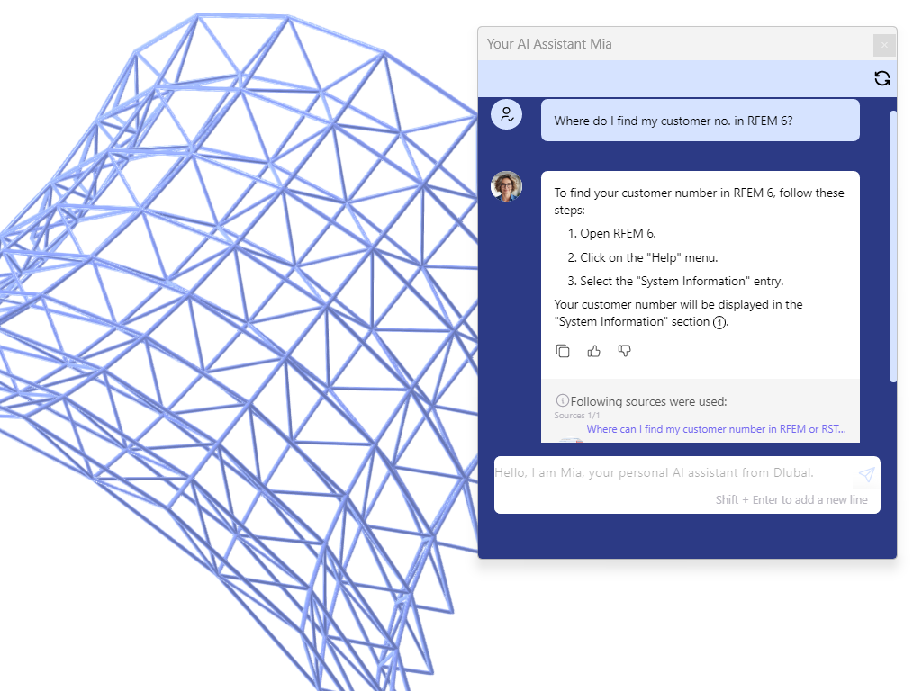 Feature 002793 | Mia, AI Assistant in RFEM