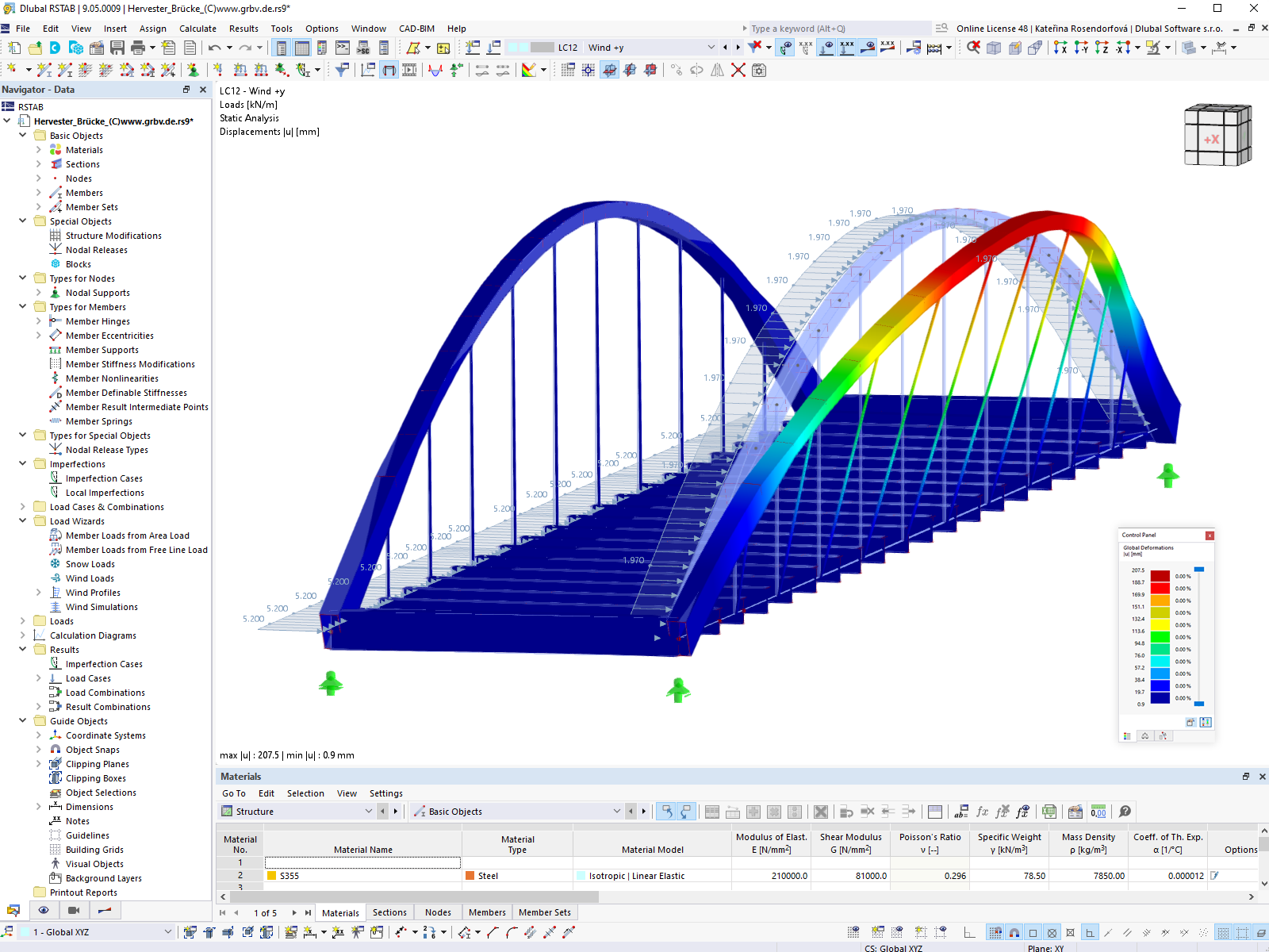 Wind Load Deformation of Bridge in RSTAB 9