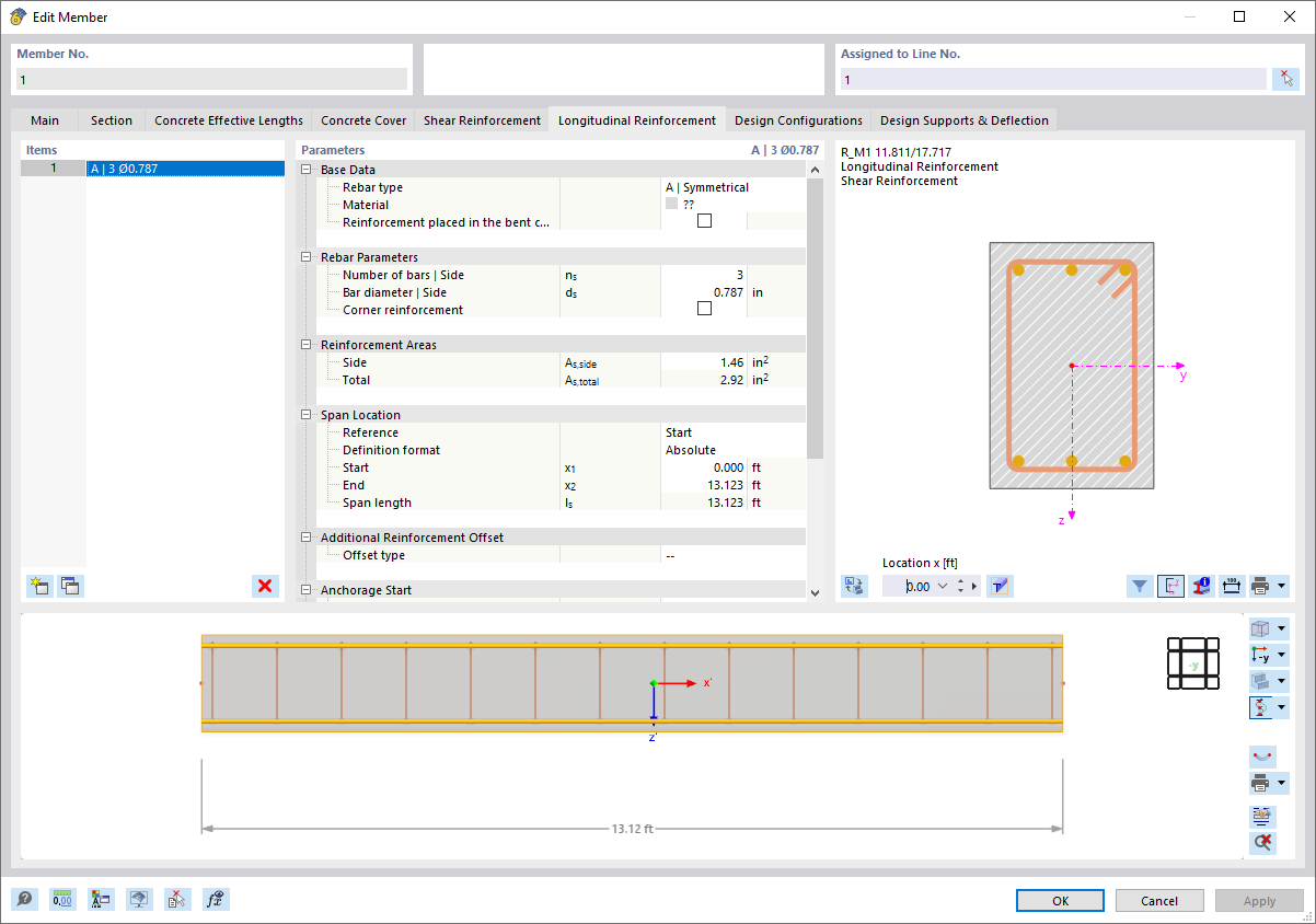 Button "Show Reinforcement Layout"