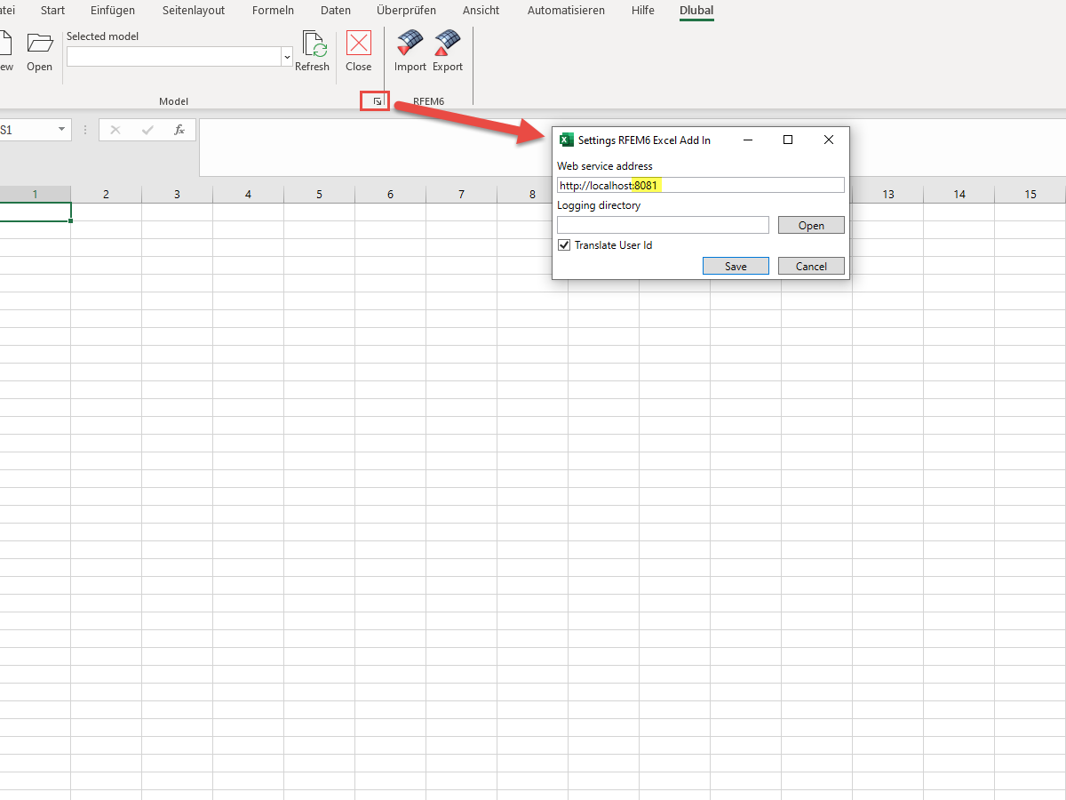 Changing Server Port Range in Excel Plugin