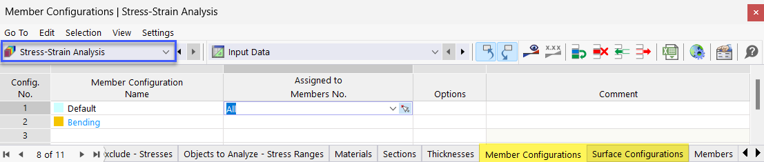 Assigning Member Configuration in Table