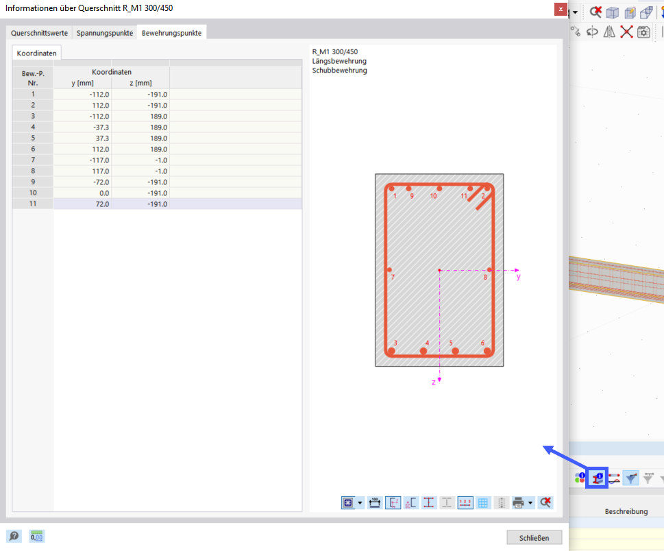 Displaying Info About Section in Table for Concrete Design