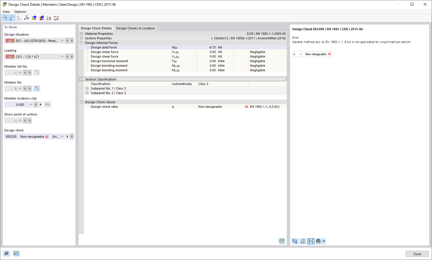 Design Check Details for Steel Design EN 1993-1-1