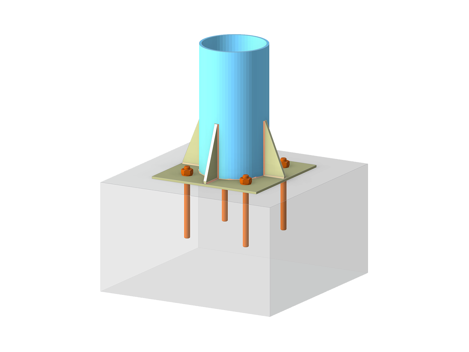 Model 004913 | Steel CHS Column Connection to Concrete Foundation