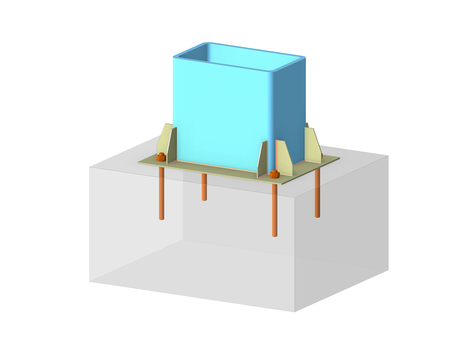 Model 004919 | Steel Connection of RHS Column to Base Plate