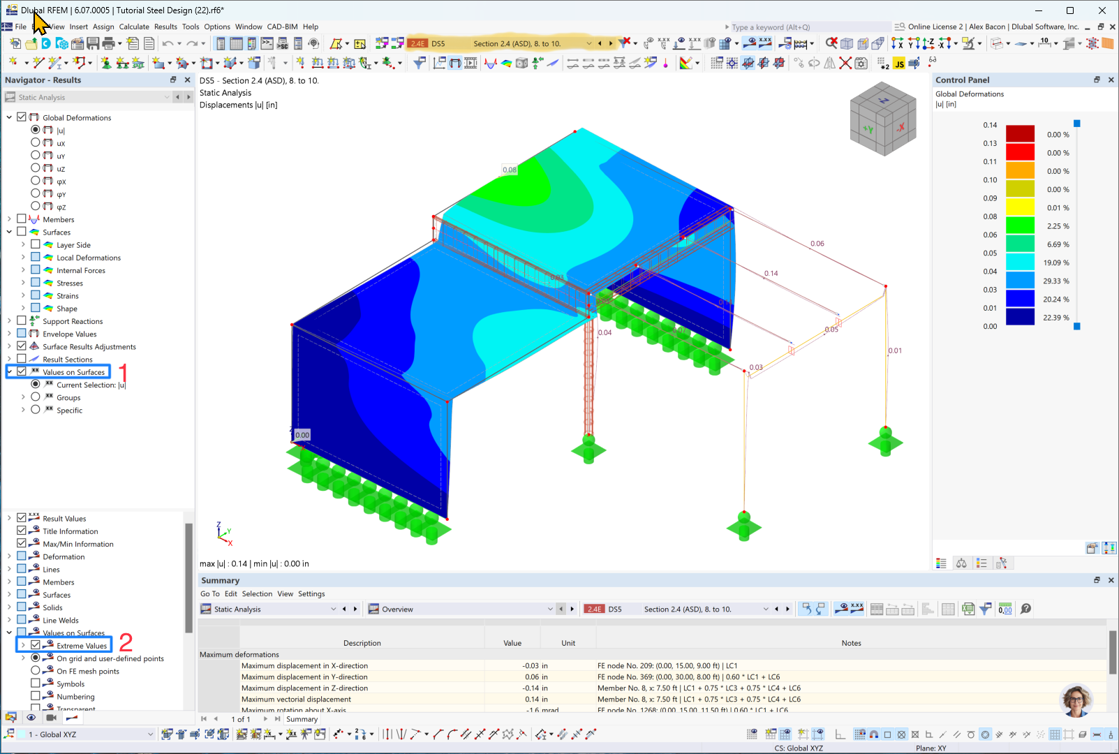 Extreme Values of Deformations for Seismic Design Situation