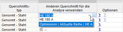 Optimize cross-section in current row