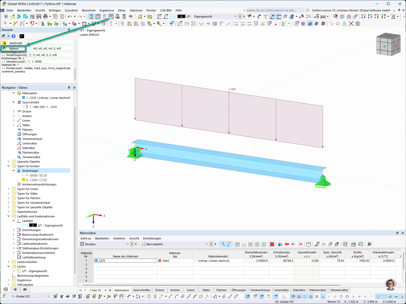 Feature 002796 | Console with Python Option